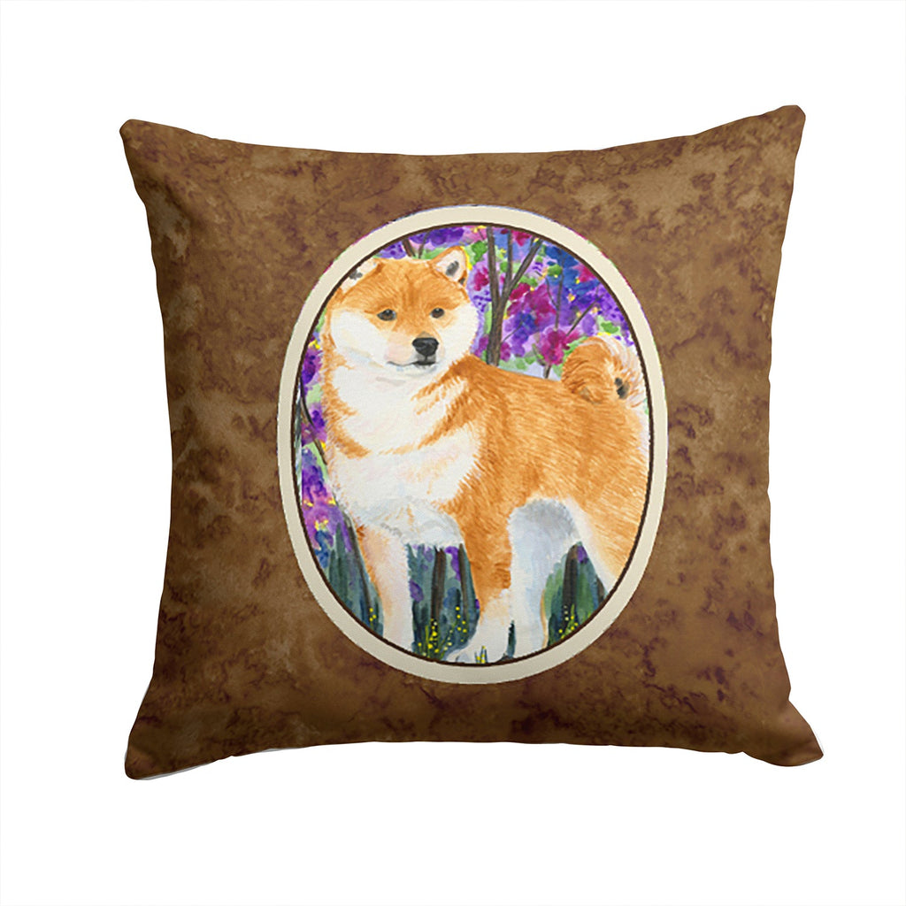 Shiba Inu Decorative Throw Pillow 14x14 Indoor Outdoor Accent Cushion, Fabric Cover with Insert for Sofa, Bed, Porch & Living Room
