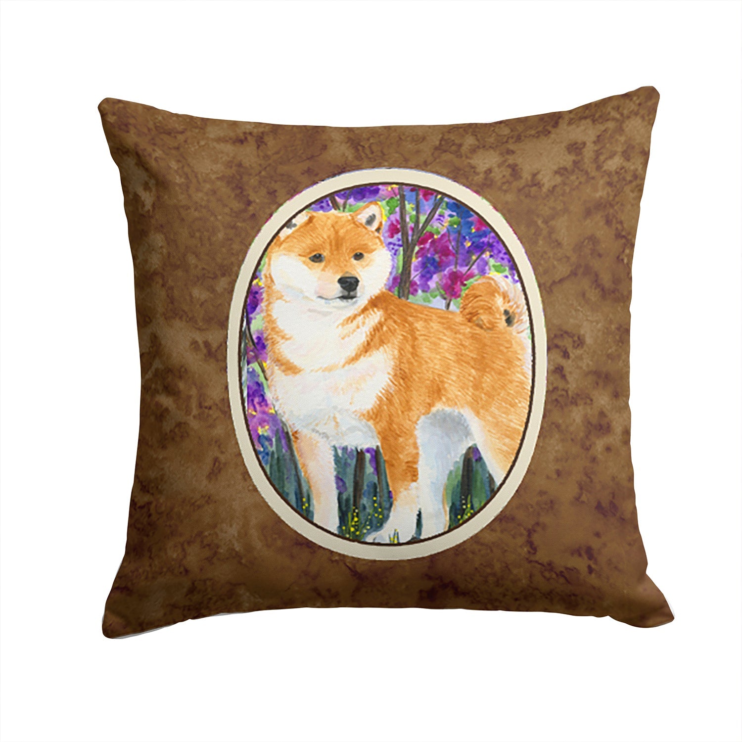 Shiba Inu Decorative Throw Pillow 14x14 Indoor Outdoor Accent Cushion, Fabric Cover with Insert for Sofa, Bed, Porch & Living Room