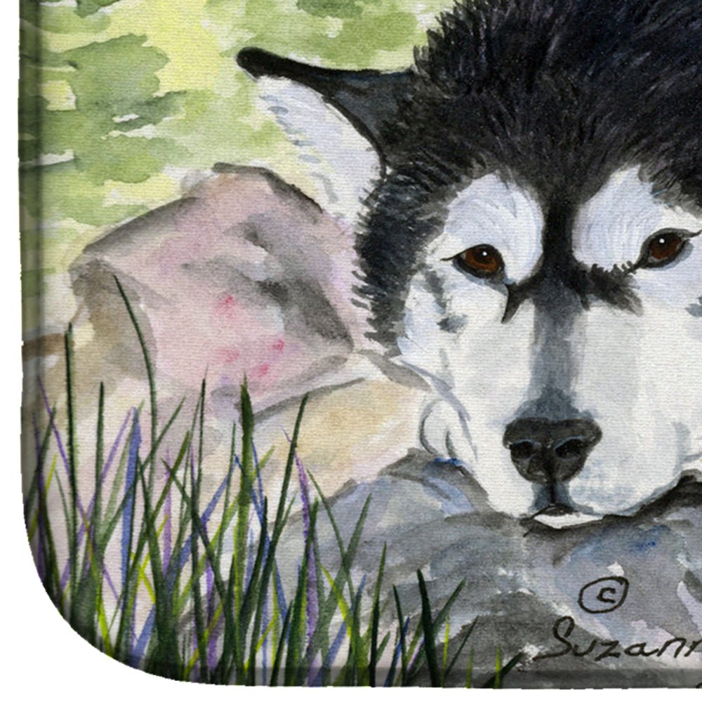 Alaskan Malamute Dish Drying Mat Absorbent Dish Drying Mat Pad for Kitchen Counter Dish Drainer Mat for Countertop, 14 x 21", Multicolor