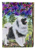 Keeshond House Flag 28x40 Porch Sleeve Pole Decorative Outside Yard Banner Artwork Wall Hanging, Polyester