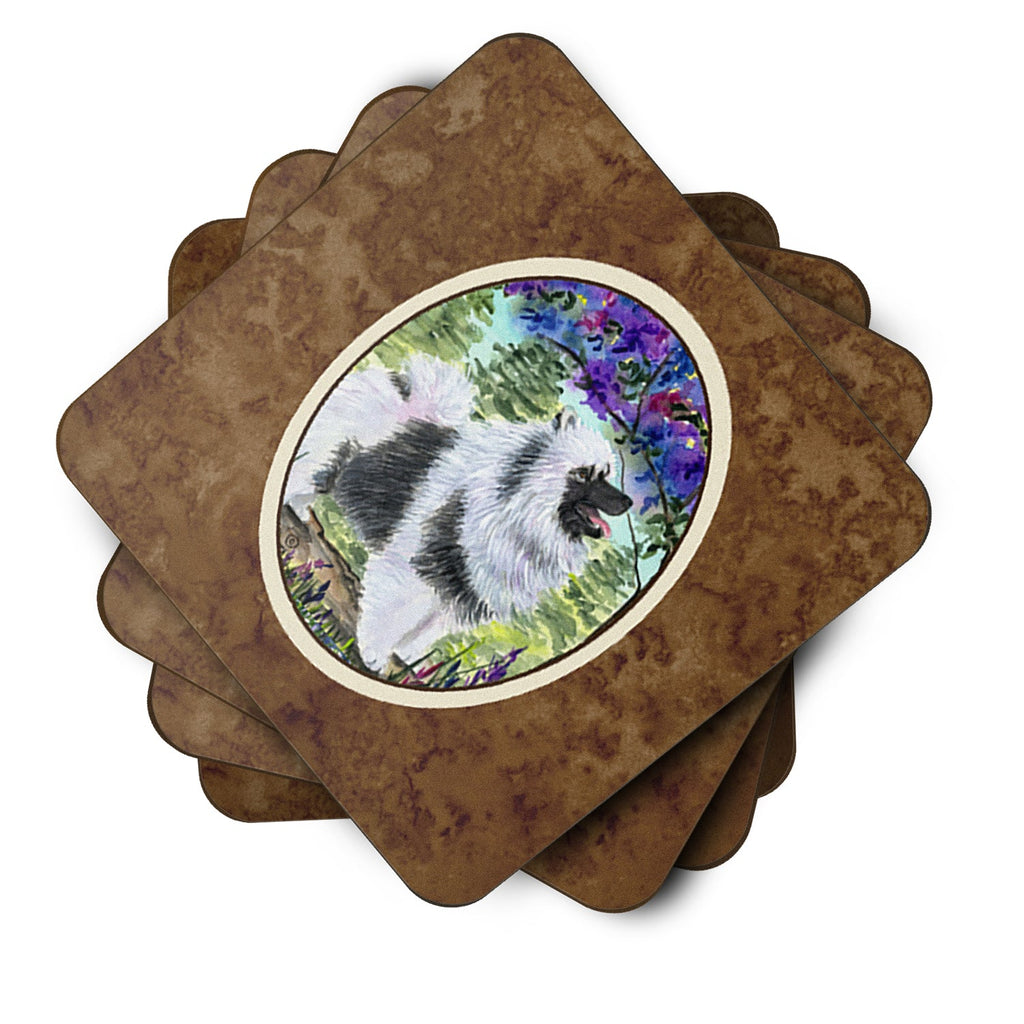 Keeshond Foam Coasters Set of 4 Cup Coasters for Indoor Outdoor, Tabletop Protection, Anti Slip, Mouse pad Material