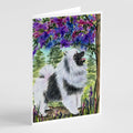 Keeshond Greeting Cards Pack of 8 Blank Cards with Envelopes Whimsical A7 Size 5x7