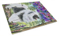 Keeshond Cutting Board Tempered Glass Kitchen Cutting Surface, Heat Resistant Chopping, Non-Slip Feet, Food Prep & Serving