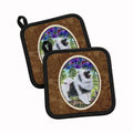 Keeshond Pot Holder Set of 2 Heat Resistant Quilted Hot Pads 7.5 x 7.5 Inch, Insulated Kitchen Trivets for Cooking & Baking