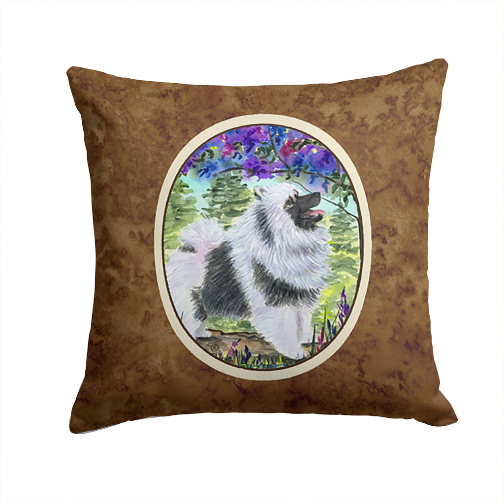 Keeshond Decorative Throw Pillow 14x14 Indoor Outdoor Accent Cushion, Fabric Cover with Insert for Sofa, Bed, Porch & Living Room