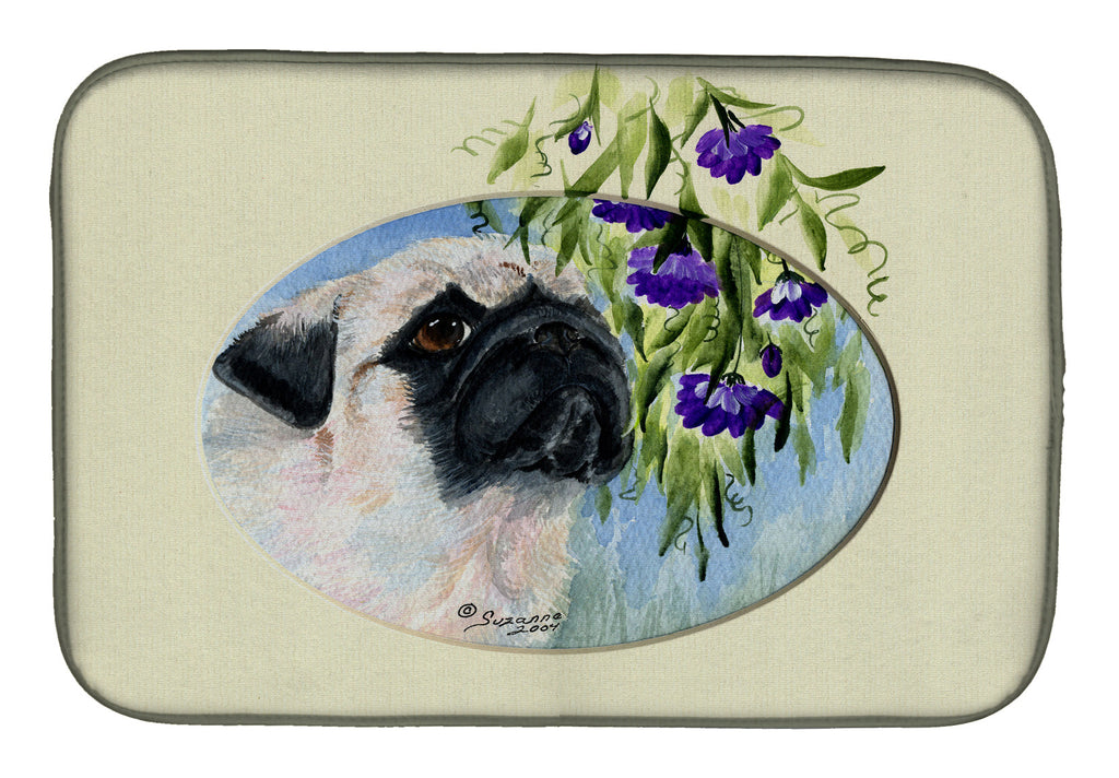 Pug Dish Drying Mat Absorbent Dish Drying Mat Pad for Kitchen Counter Dish Drainer Mat for Countertop, 14 x 21", Multicolor