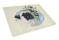 Pug Cutting Board Tempered Glass Kitchen Cutting Surface, Heat Resistant Chopping, Non-Slip Feet, Food Prep & Serving
