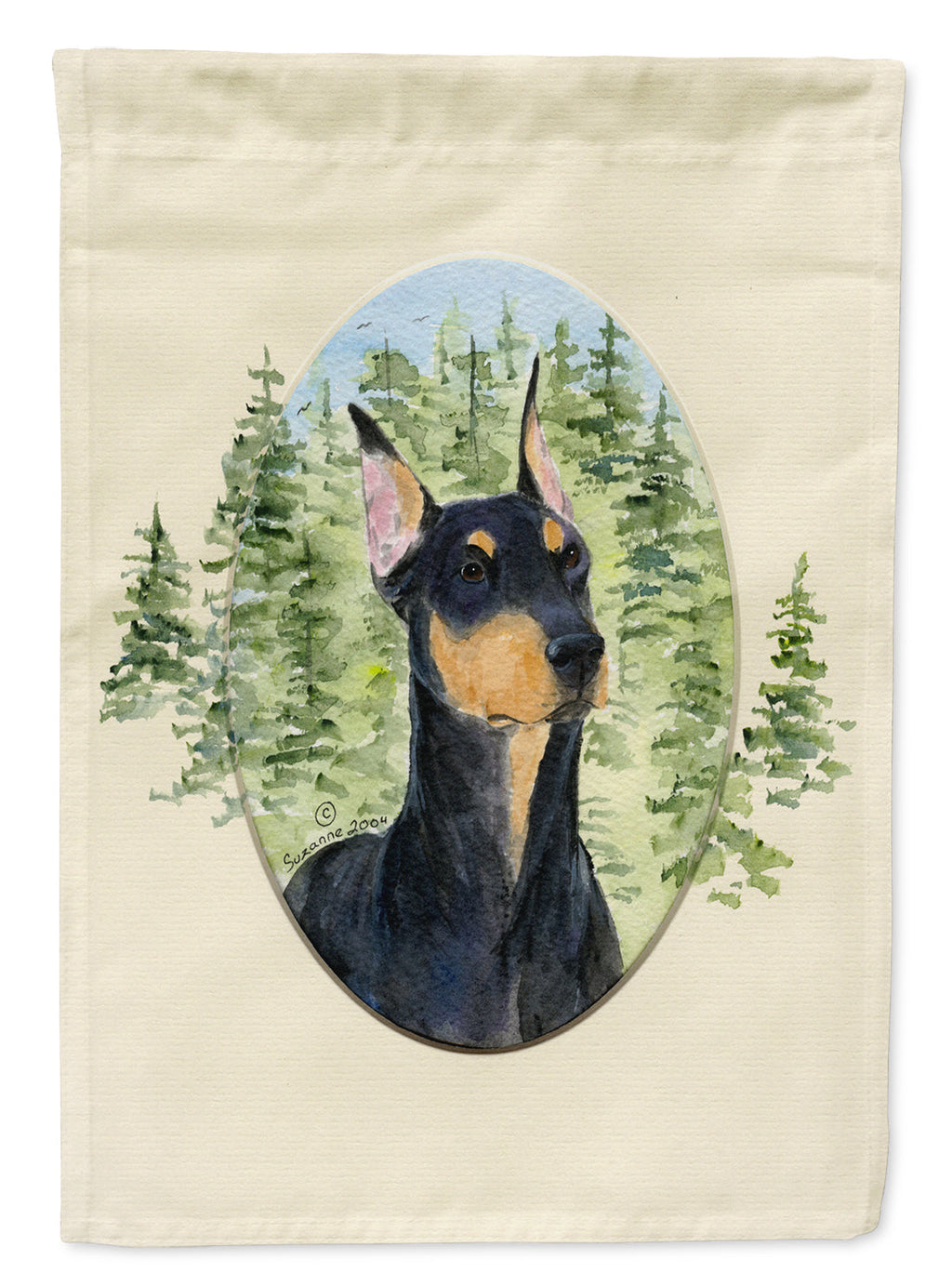 Doberman House Flag 28x40 Porch Sleeve Pole Decorative Outside Yard Banner Artwork Wall Hanging, Polyester