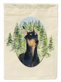 Doberman House Flag 28x40 Porch Sleeve Pole Decorative Outside Yard Banner Artwork Wall Hanging, Polyester