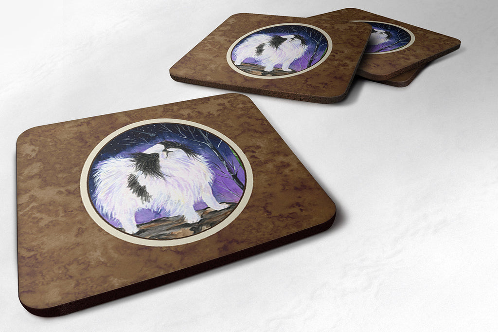 Japanese Chin Foam Coasters Set of 4 Cup Coasters for Indoor Outdoor, Tabletop Protection, Anti Slip, Mouse pad Material