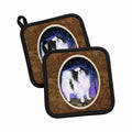 Japanese Chin Pot Holder Set of 2 Heat Resistant Quilted Hot Pads 7.5 x 7.5 Inch, Insulated Kitchen Trivets for Cooking & Baking