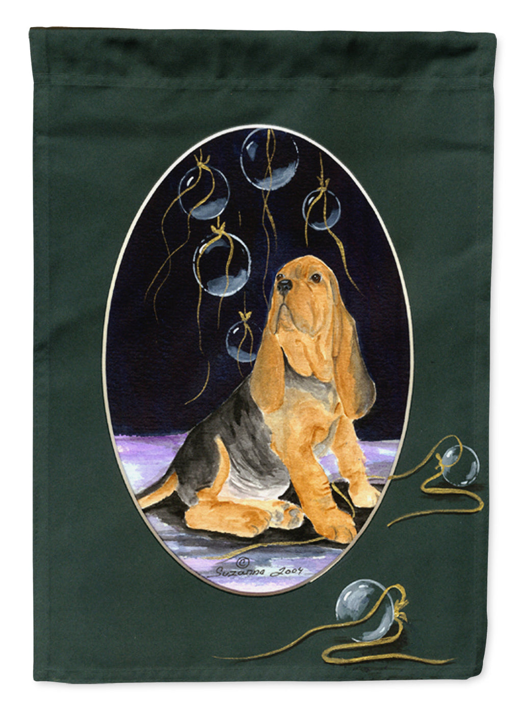 Bloodhound House Flag 28x40 Porch Sleeve Pole Decorative Outside Yard Banner Artwork Wall Hanging, Polyester