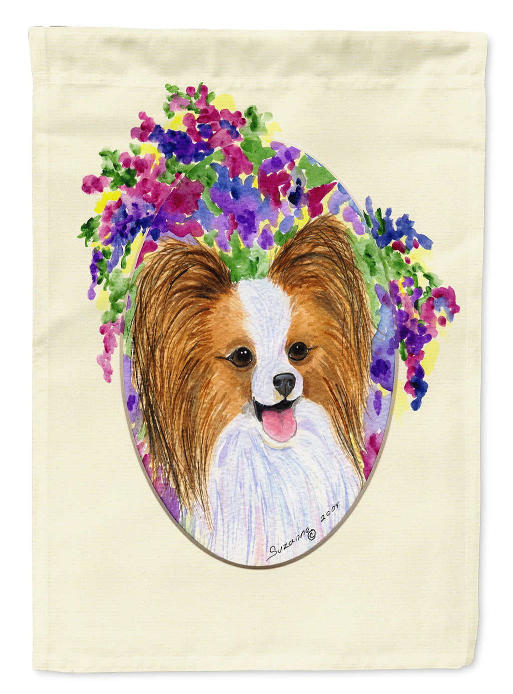 Papillon House Flag 28x40 Porch Sleeve Pole Decorative Outside Yard Banner Artwork Wall Hanging, Polyester
