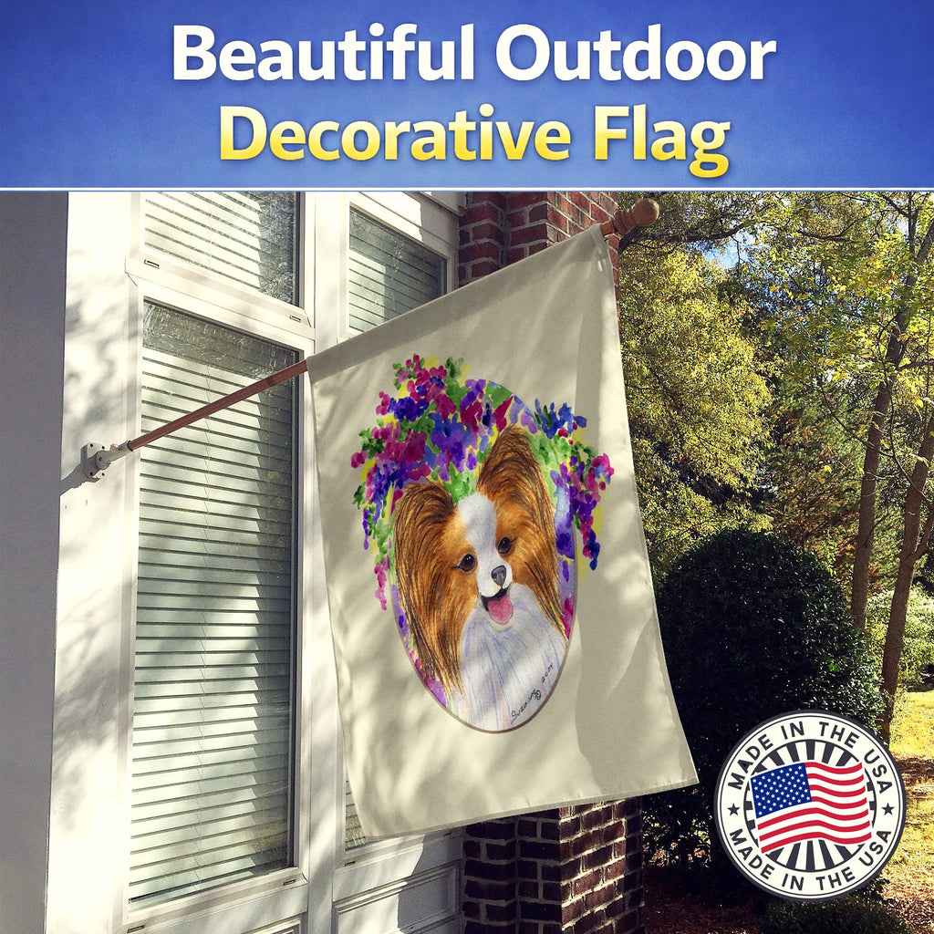 Papillon House Flag 28x40 Porch Sleeve Pole Decorative Outside Yard Banner Artwork Wall Hanging, Polyester