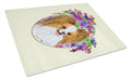 Papillon Cutting Board Tempered Glass Kitchen Cutting Surface, Heat Resistant Chopping, Non-Slip Feet, Food Prep & Serving