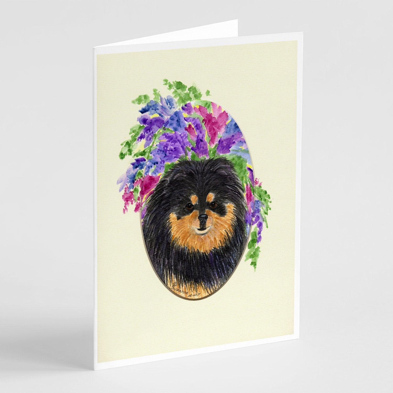 Pomeranian Greeting Cards Pack of 8 Blank Cards with Envelopes Whimsical A7 Size 5x7