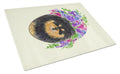 Pomeranian Cutting Board Tempered Glass Kitchen Cutting Surface, Heat Resistant Chopping, Non-Slip Feet, Food Prep & Serving
