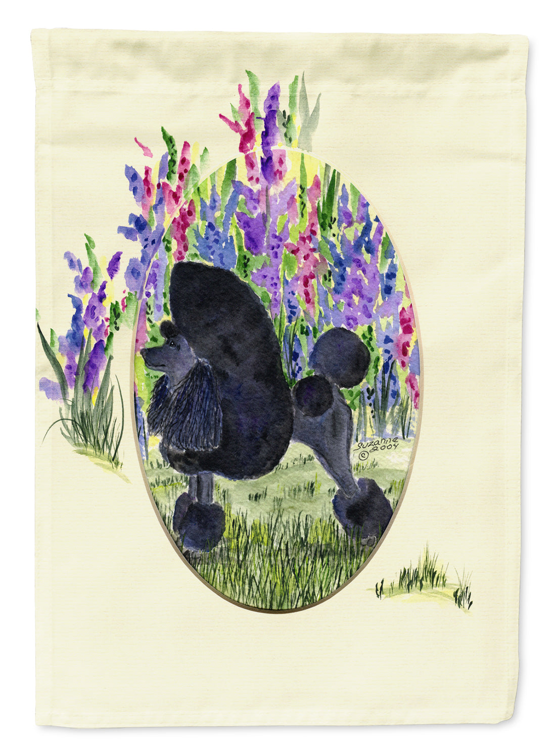Poodle House Flag 28x40 Porch Sleeve Pole Decorative Outside Yard Banner Artwork Wall Hanging, Polyester
