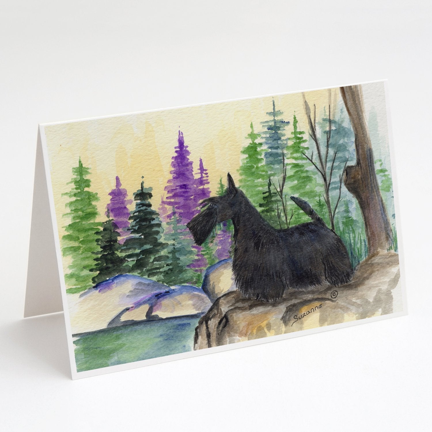 Scottish Terrier Greeting Cards Pack of 8 Blank Cards with Envelopes Whimsical A7 Size 5x7