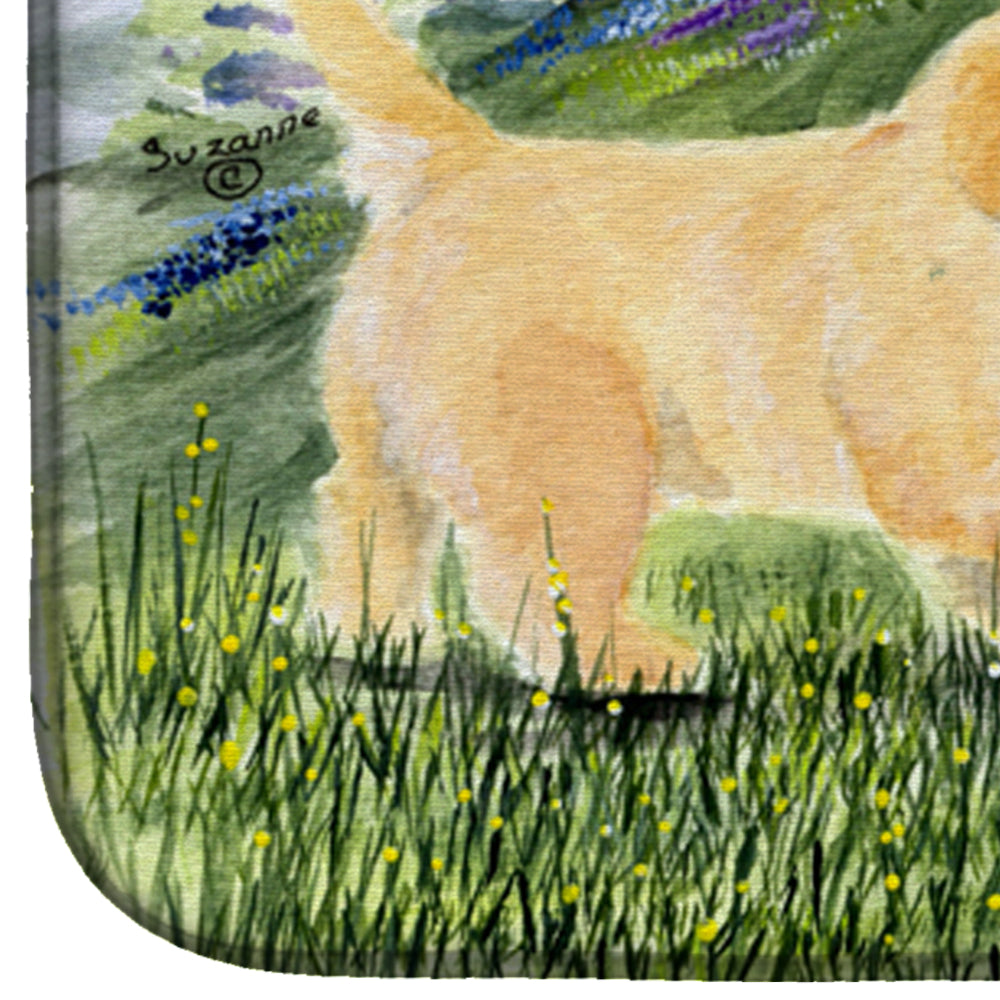 Golden Retriever Dish Drying Mat Absorbent Dish Drying Mat Pad for Kitchen Counter Dish Drainer Mat for Countertop, 14 x 21", Multicolor