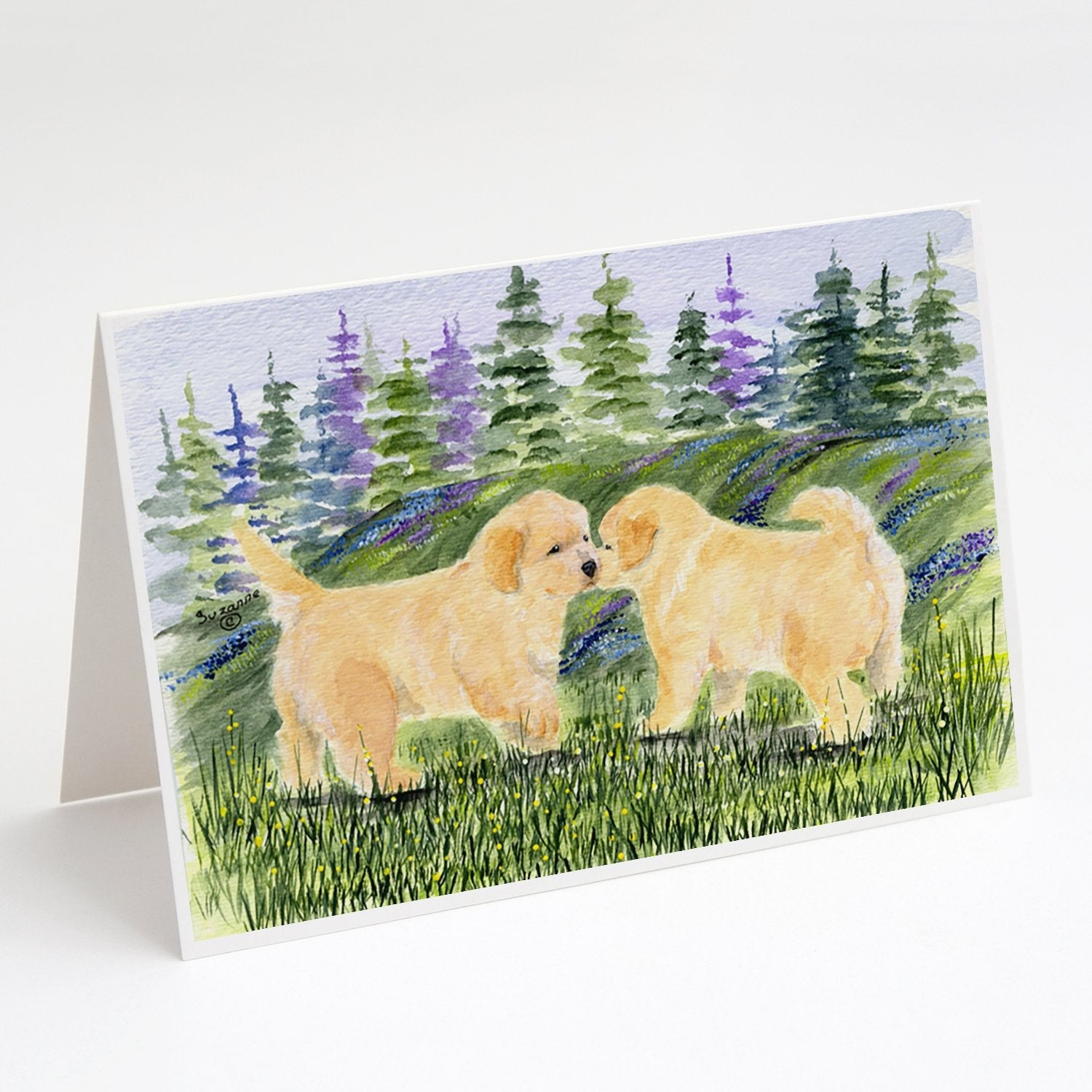 Golden Retriever Greeting Cards Pack of 8 Blank Cards with Envelopes Whimsical A7 Size 5x7