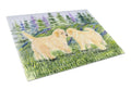 Golden Retriever Cutting Board Tempered Glass Kitchen Cutting Surface, Heat Resistant Chopping, Non-Slip Feet, Food Prep & Serving