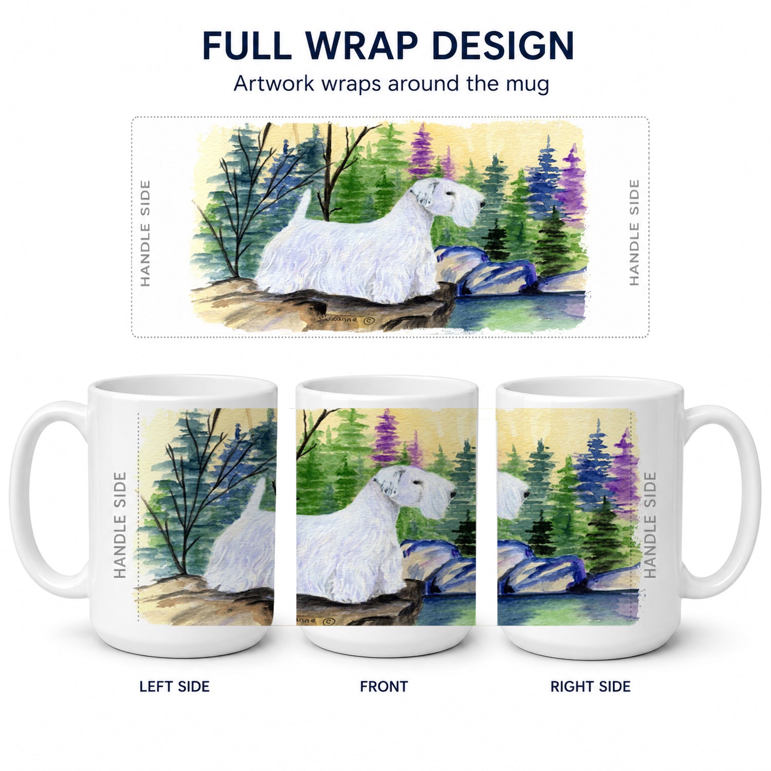 Sealyham Terrier Ceramic Coffee Mug 15 oz Decorative Large C Handle Mug Cup for Tea, Cocoa Hot Chocolate
