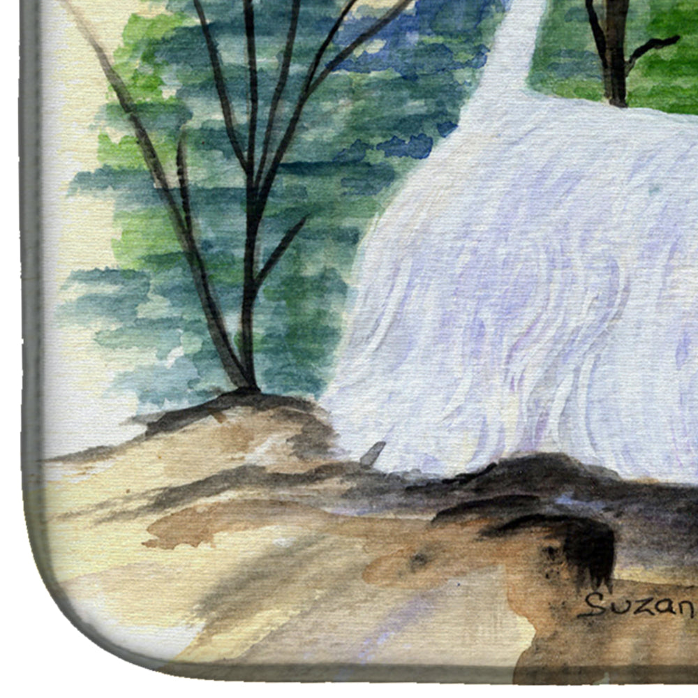 Sealyham Terrier Dish Drying Mat Absorbent Dish Drying Mat Pad for Kitchen Counter Dish Drainer Mat for Countertop, 14 x 21", Multicolor