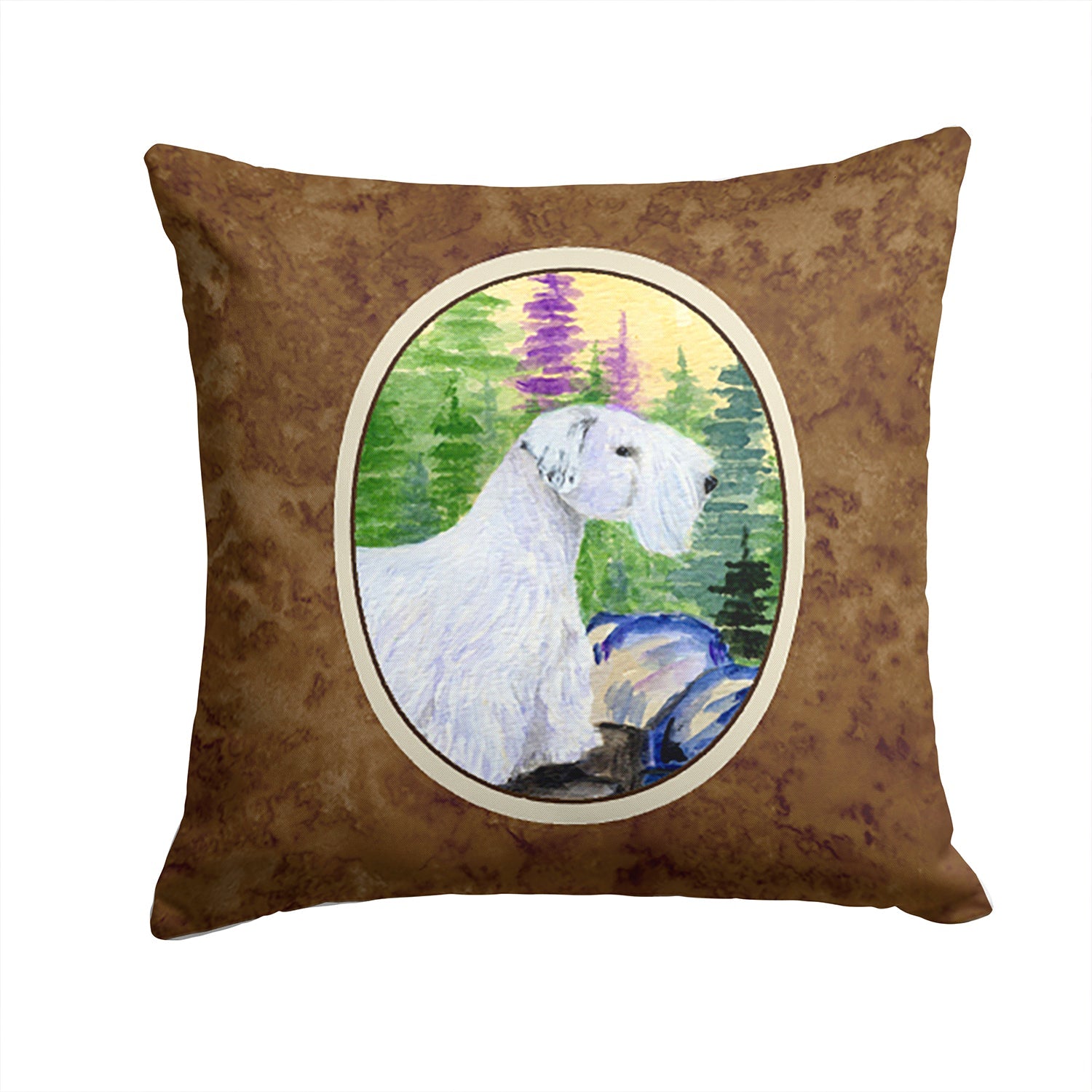 Sealyham Terrier Decorative Throw Pillow 14x14 Indoor Outdoor Accent Cushion, Fabric Cover with Insert for Sofa, Bed, Porch & Living Room