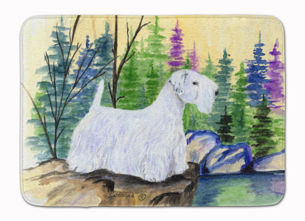 Sealyham Terrier Memory Foam Kitchen Mat Machine Washable Anti-Fatigue Cushion Comfort Bath or Kitchen Rug