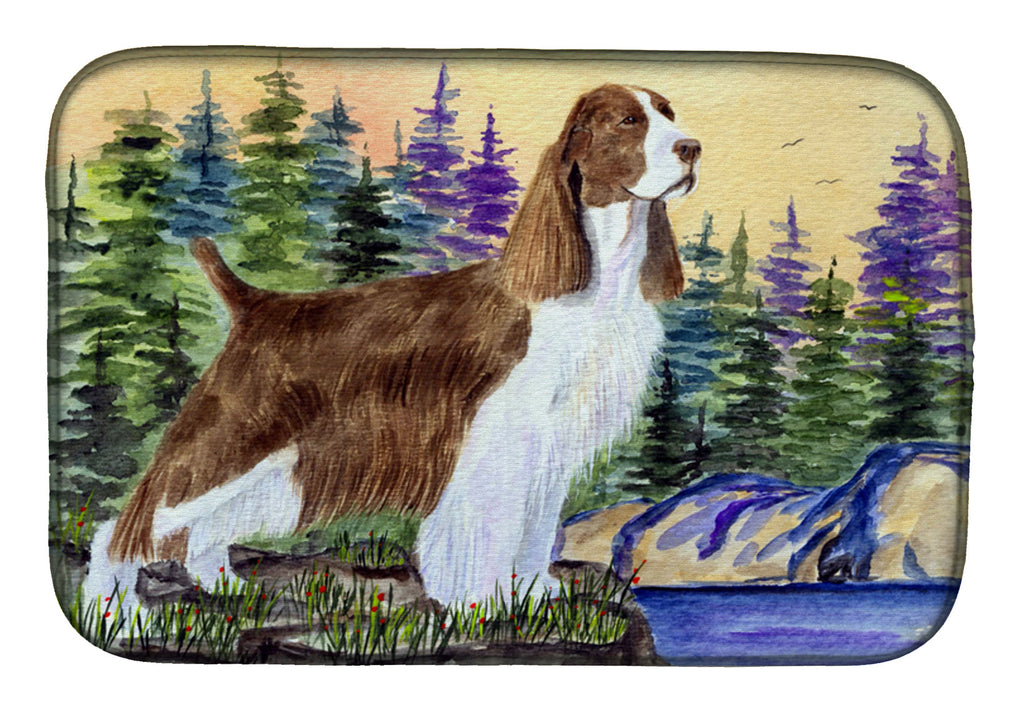 Springer Spaniel Dish Drying Mat Absorbent Dish Drying Mat Pad for Kitchen Counter Dish Drainer Mat for Countertop, 14 x 21", Multicolor