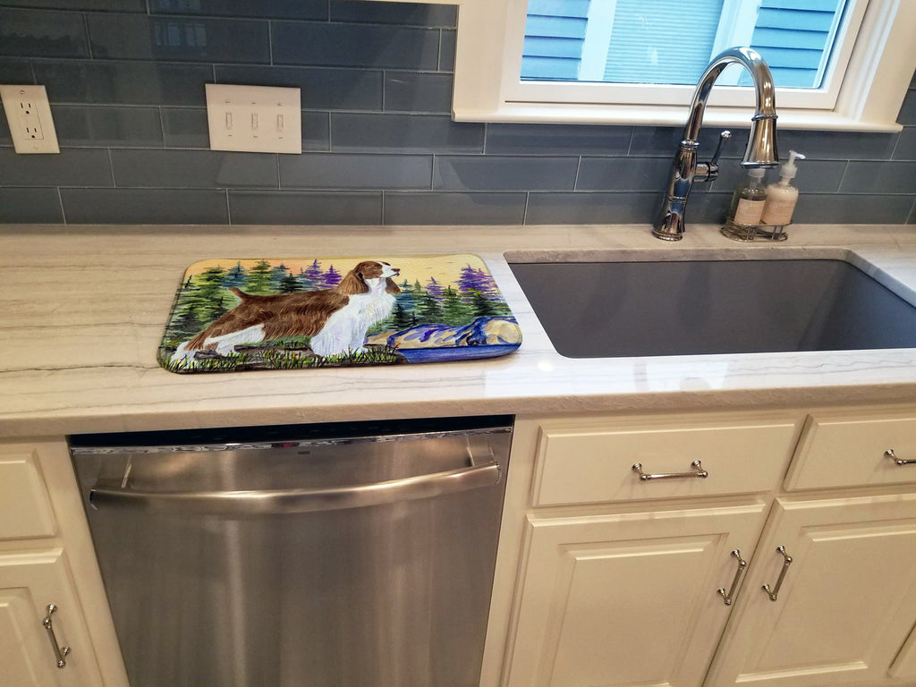 Springer Spaniel Dish Drying Mat Absorbent Dish Drying Mat Pad for Kitchen Counter Dish Drainer Mat for Countertop, 14 x 21", Multicolor
