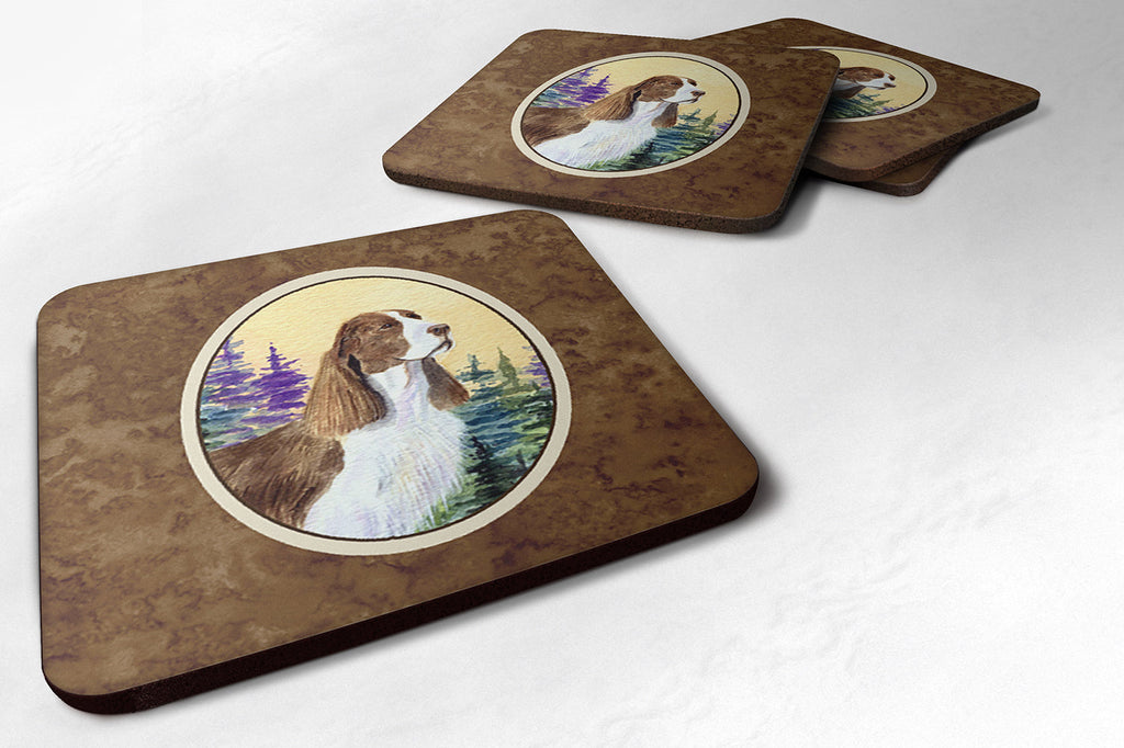 Springer Spaniel Foam Coasters Set of 4 Cup Coasters for Indoor Outdoor, Tabletop Protection, Anti Slip, Mouse pad Material