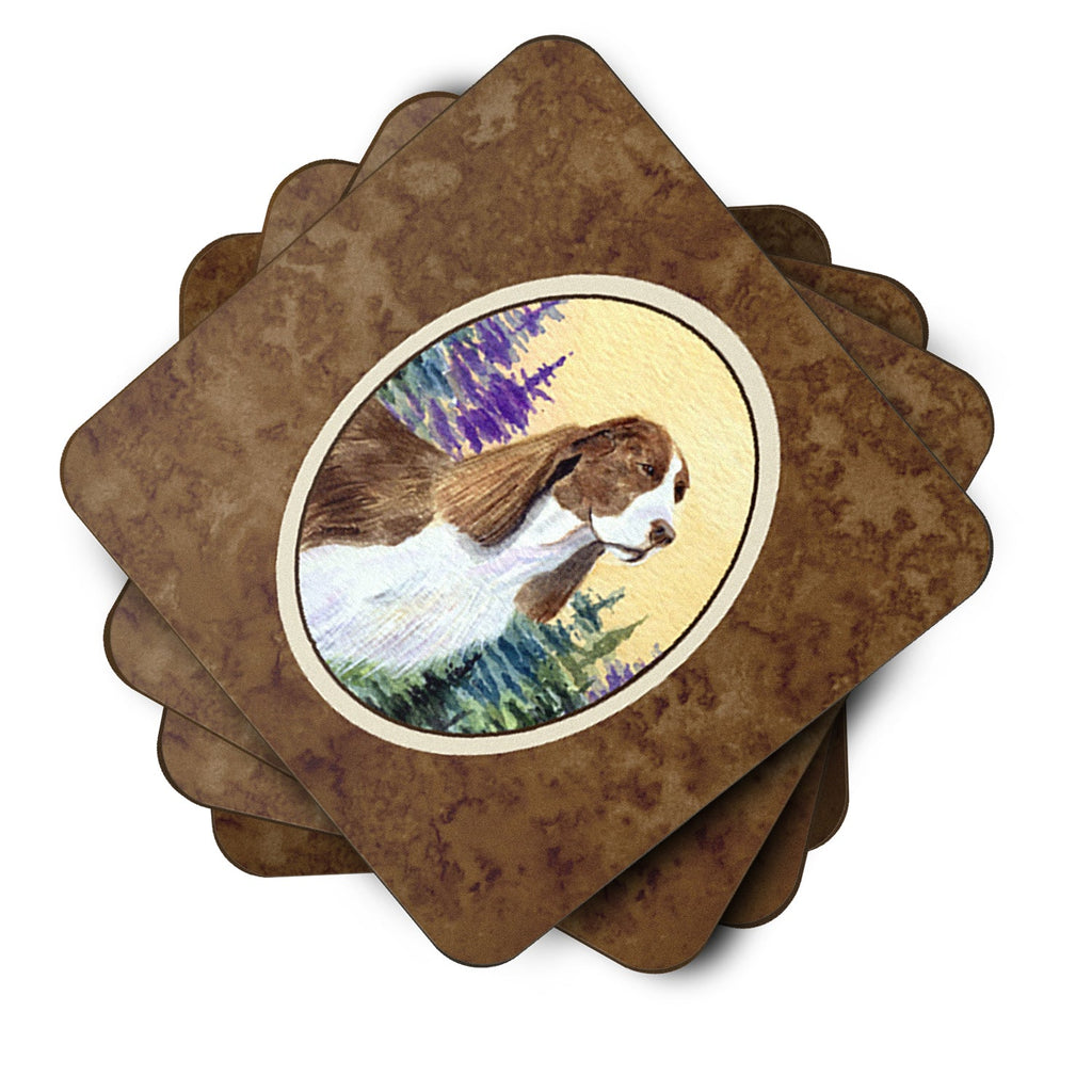 Springer Spaniel Foam Coasters Set of 4 Cup Coasters for Indoor Outdoor, Tabletop Protection, Anti Slip, Mouse pad Material
