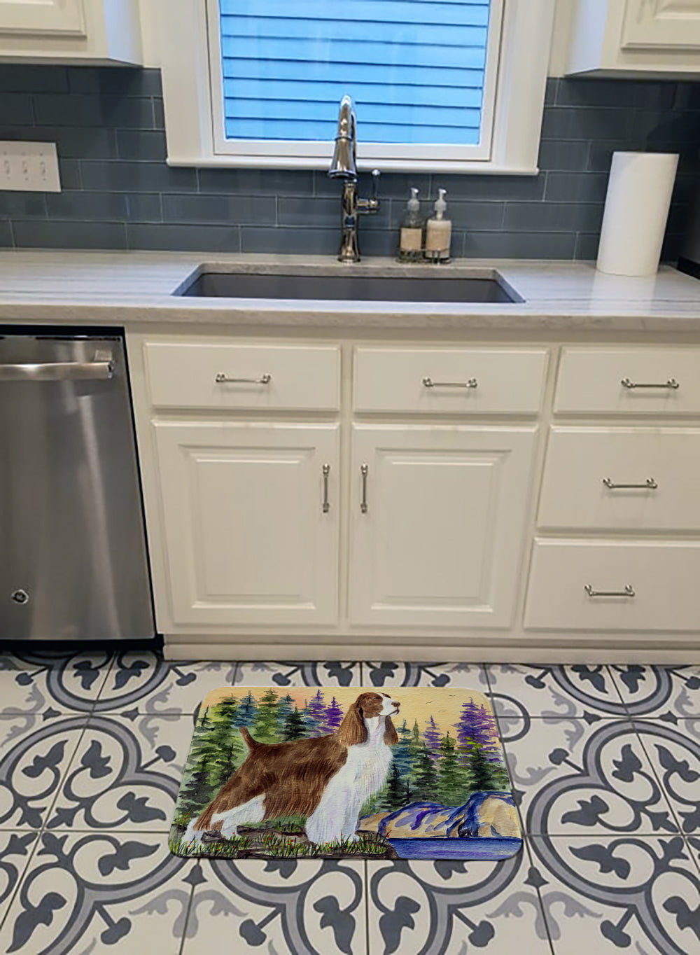 Springer Spaniel Memory Foam Kitchen Mat Machine Washable Anti-Fatigue Cushion Comfort Bath or Kitchen Rug