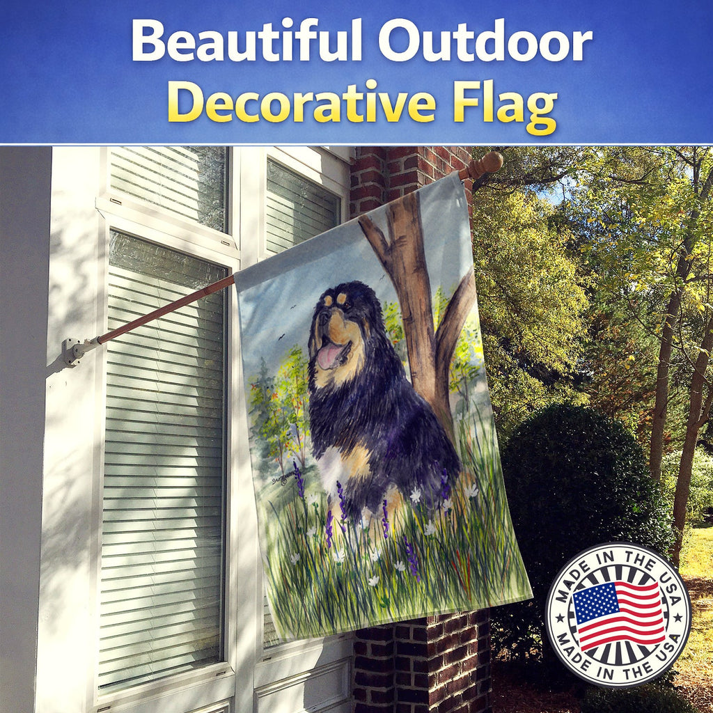 Tibetan Mastiff House Flag 28x40 Porch Sleeve Pole Decorative Outside Yard Banner Artwork Wall Hanging, Polyester