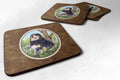Tibetan Mastiff Foam Coasters Set of 4 Cup Coasters for Indoor Outdoor, Tabletop Protection, Anti Slip, Mouse pad Material