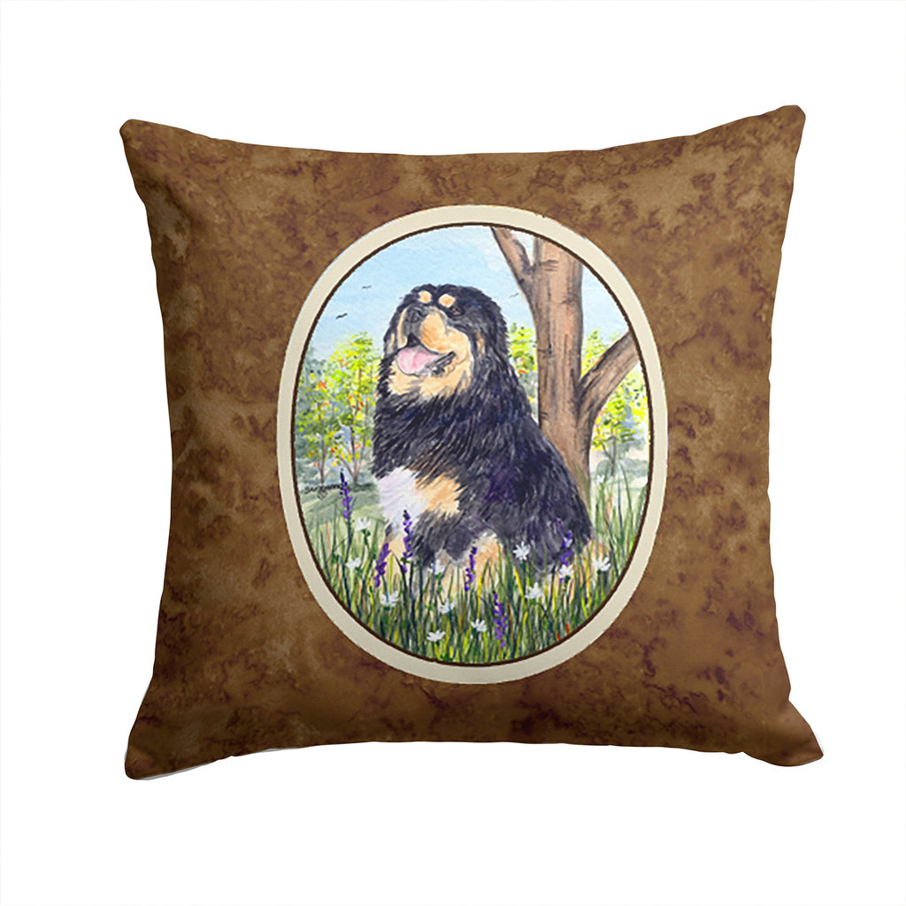Tibetan Mastiff Decorative Throw Pillow 14x14 Indoor Outdoor Accent Cushion, Fabric Cover with Insert for Sofa, Bed, Porch & Living Room