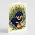 Rottweiler Greeting Cards Pack of 8 Blank Cards with Envelopes Whimsical A7 Size 5x7