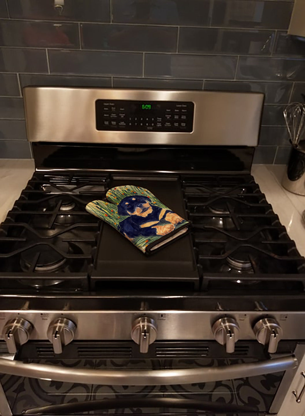 Rottweiler Oven Mitt Heat Resistant Thick Oven Mitt for Hot Pans and Oven, Kitchen Mitt Protect Hands, Cooking Baking Glove