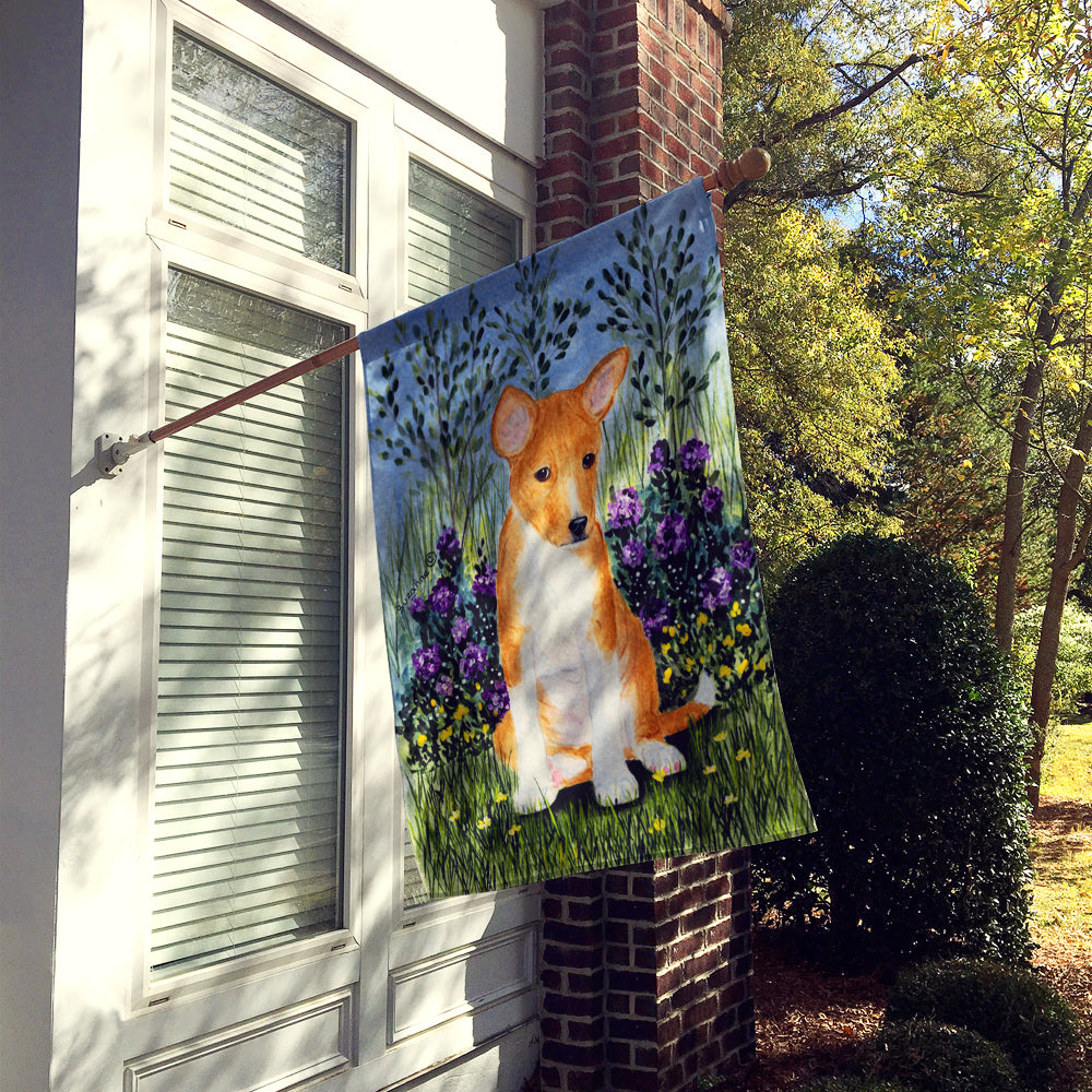 Basenji House Flag 28x40 Porch Sleeve Pole Decorative Outside Yard Banner Artwork Wall Hanging, Polyester