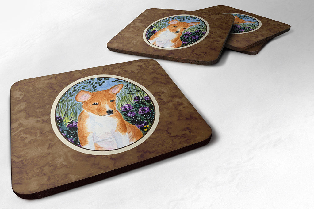 Basenji Foam Coasters Set of 4 Cup Coasters for Indoor Outdoor, Tabletop Protection, Anti Slip, Mouse pad Material