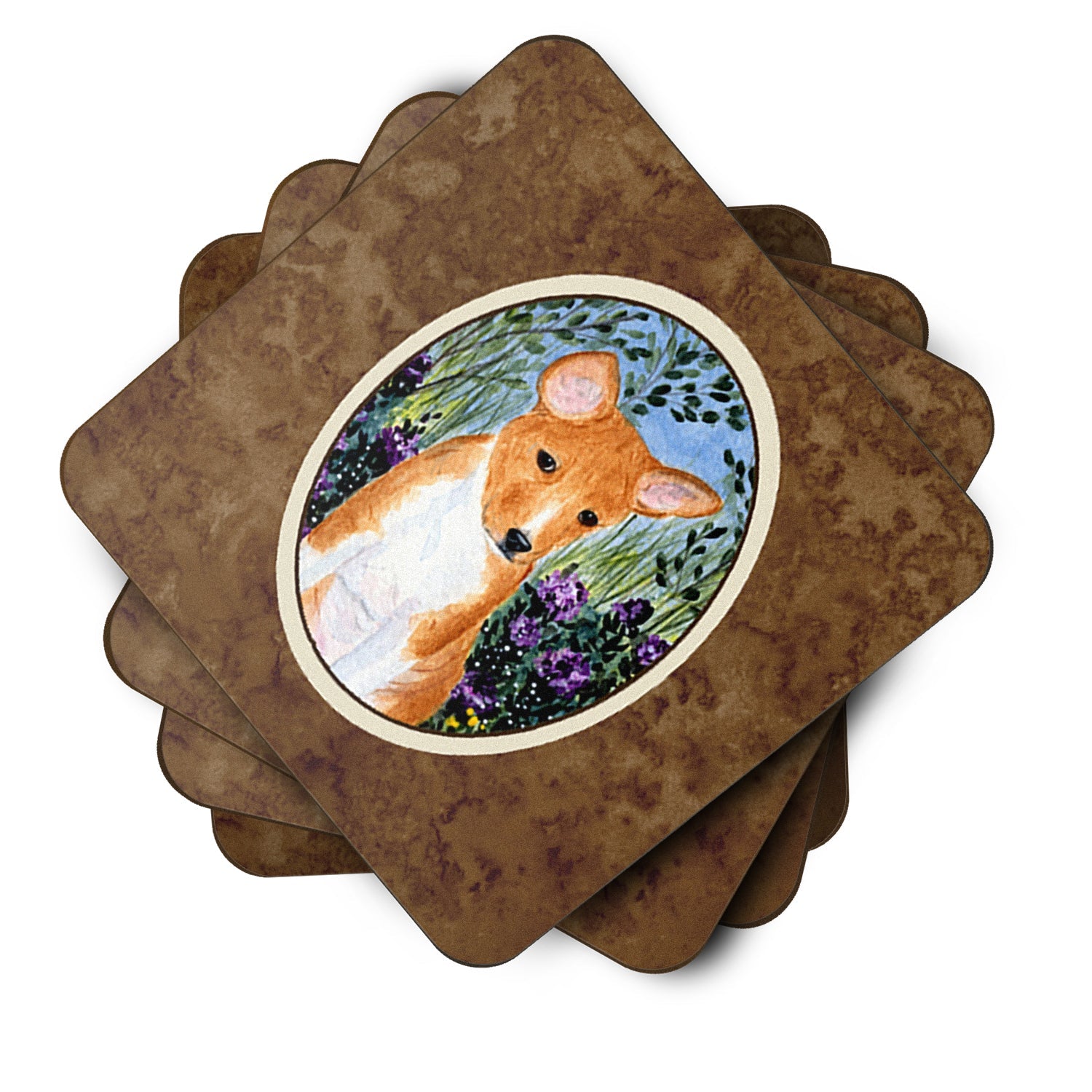 Basenji Foam Coasters Set of 4 Cup Coasters for Indoor Outdoor, Tabletop Protection, Anti Slip, Mouse pad Material