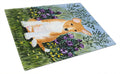 Basenji Cutting Board Tempered Glass Kitchen Cutting Surface, Heat Resistant Chopping, Non-Slip Feet, Food Prep & Serving
