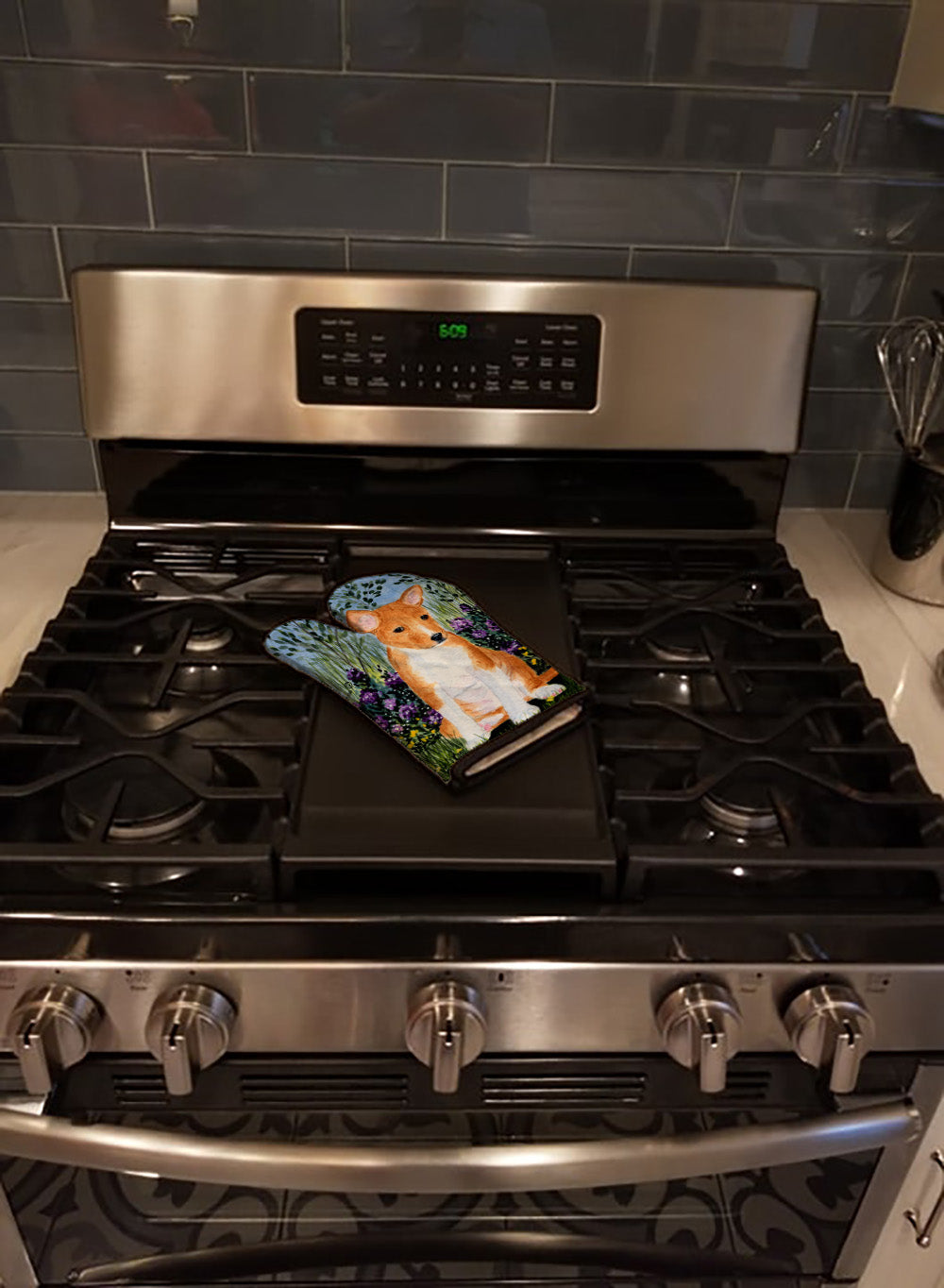 Basenji Oven Mitt Heat Resistant Thick Oven Mitt for Hot Pans and Oven, Kitchen Mitt Protect Hands, Cooking Baking Glove