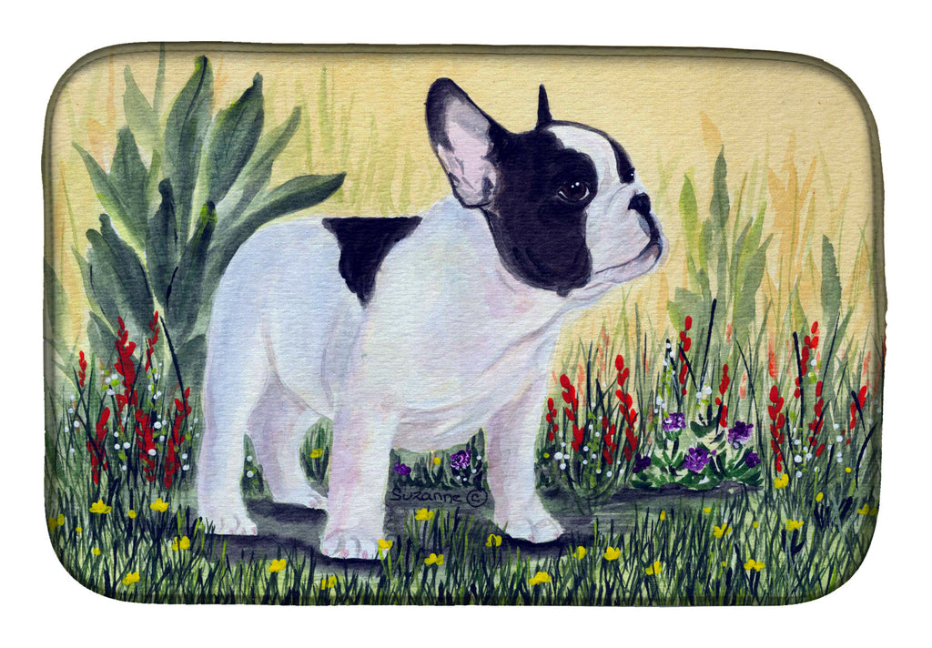French Bulldog Dish Drying Mat Absorbent Dish Drying Mat Pad for Kitchen Counter Dish Drainer Mat for Countertop, 14 x 21", Multicolor