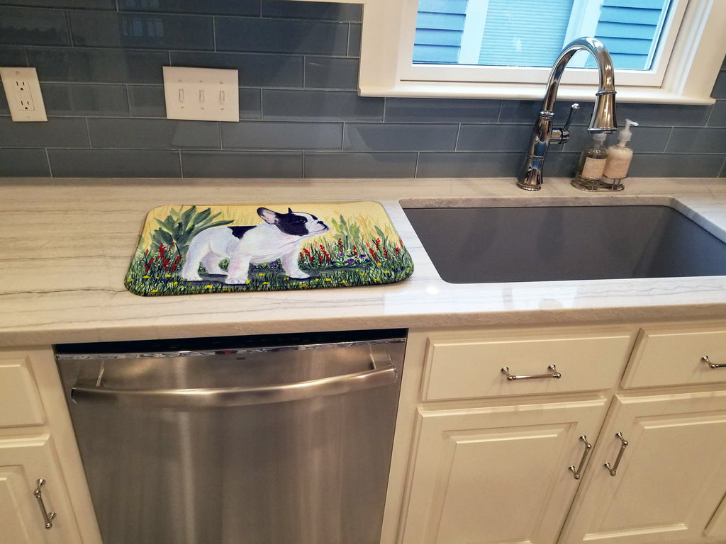French Bulldog Dish Drying Mat Absorbent Dish Drying Mat Pad for Kitchen Counter Dish Drainer Mat for Countertop, 14 x 21", Multicolor