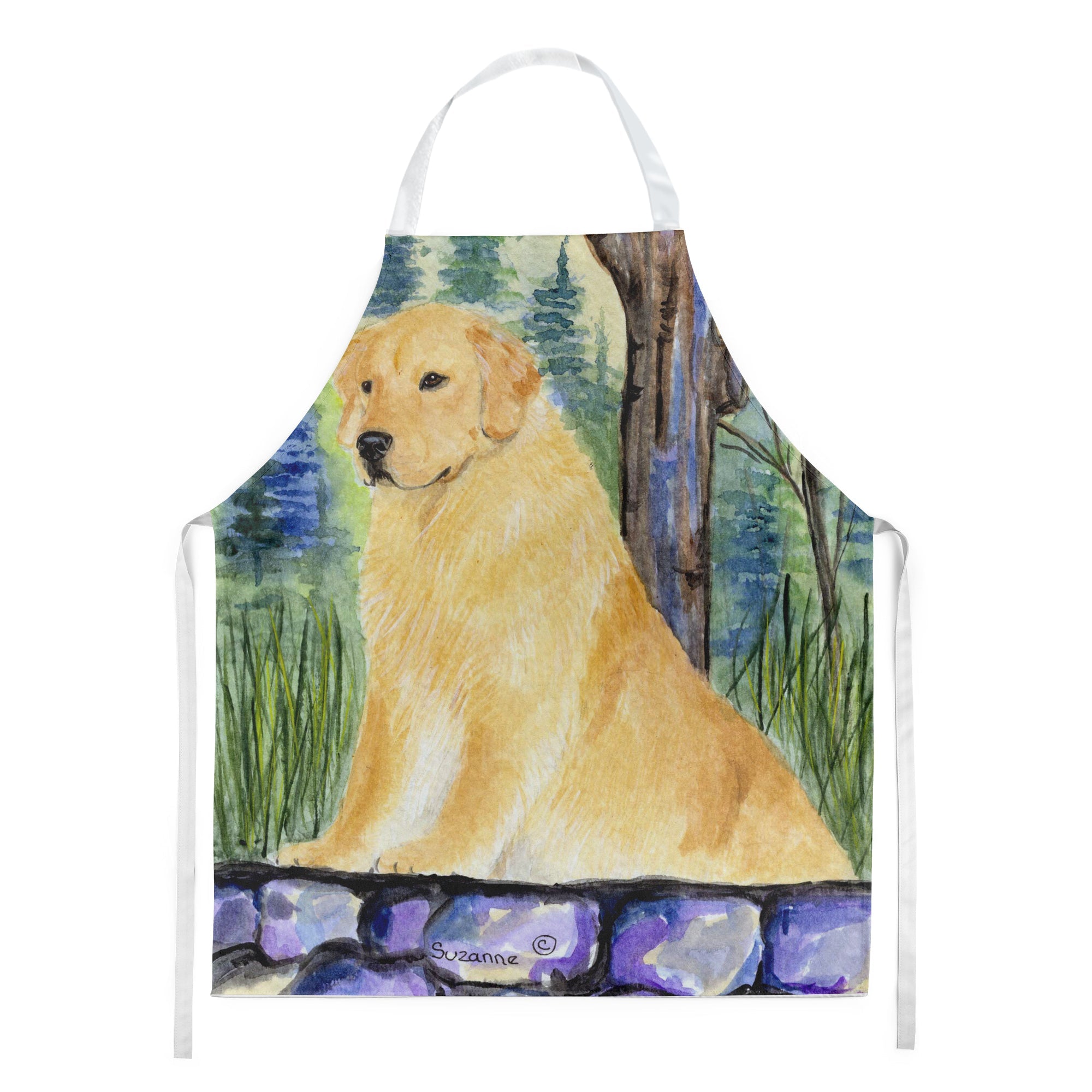 Golden Retriever Apron Cooking Kitchen Server Baking Crafts Gardening for Adult Women Men, Unisex, Large, Multicolor