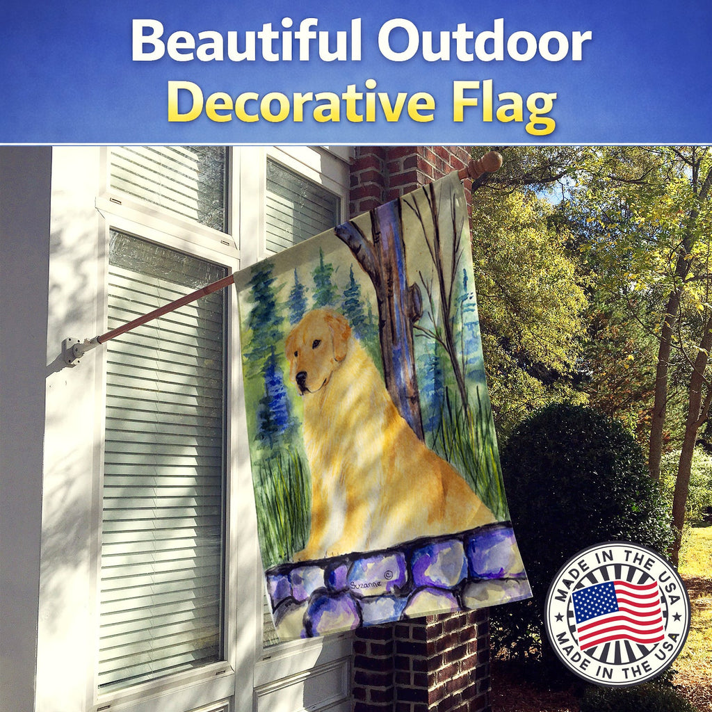 Golden Retriever House Flag 28x40 Porch Sleeve Pole Decorative Outside Yard Banner Artwork Wall Hanging, Polyester