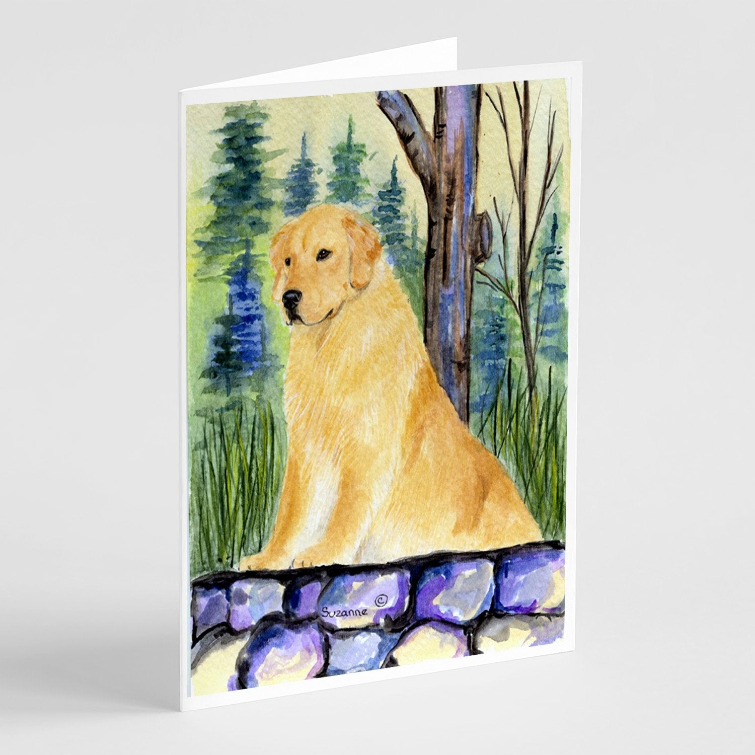 Golden Retriever Greeting Cards Pack of 8 Blank Cards with Envelopes Whimsical A7 Size 5x7